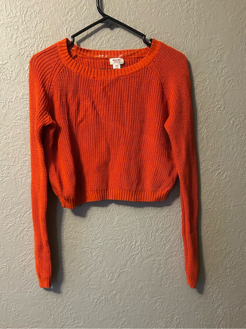 Mossimo Supply Co. Bright Orange Cropped Crewneck Sweater